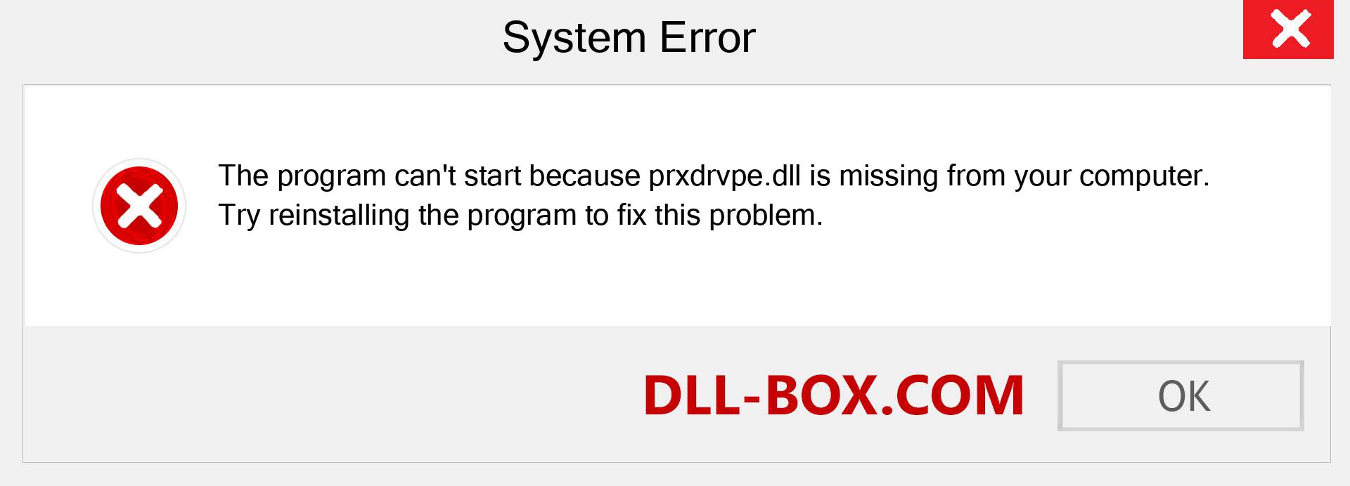  prxdrvpe.dll file is missing?. Download for Windows 7, 8, 10 - Fix  prxdrvpe dll Missing Error on Windows, photos, images
